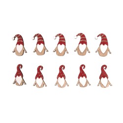 Forme de lemn gnomul X-mas, 2,5x4cm, 10 buc/set Forme de lemn gnomul X-mas, 2,5x4cm, 10 buc/set