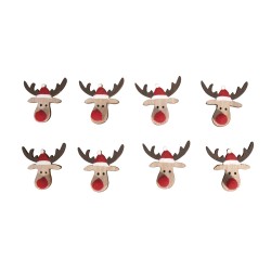 Reni lemn, 3,8x3,5cm, 9buc/set