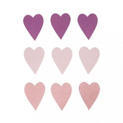 Inimi lemn autoadezive, Rayher, 3x4cm, 9/set Inimi lemn autoadezive, Rayher, 3x4cm, 9/set