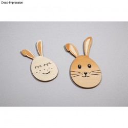 Iepure decorativ lemn, Rayher, 4/set