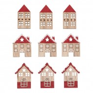 Casuta lemn decorativa , Rayher , 4.2-4.5cm, 9/set