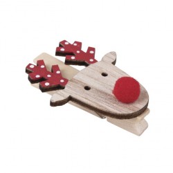 Decoratiune lemn ren , 4.8cm, Rayher, carlig lemn, 6/set Decoratiune lemn ren , 4.8cm, Rayher, carlig lemn, 6/set