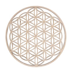 Decor lemn  cerc Floarea Vieții, Rayher, 15cm ø 