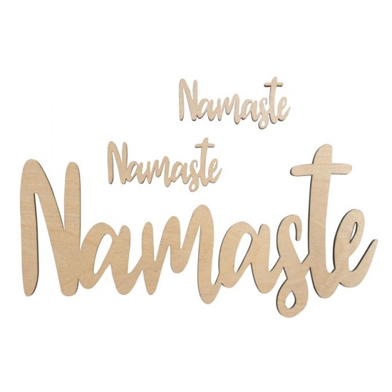 Decoratiune lemn "Namaste" , 8x3.8cm + 25x12cm, Rayher, 3 /set