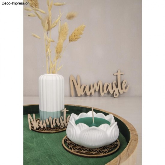 Decoratiune lemn "Namaste" , 8x3.8cm + 25x12cm, Rayher, 3 /set