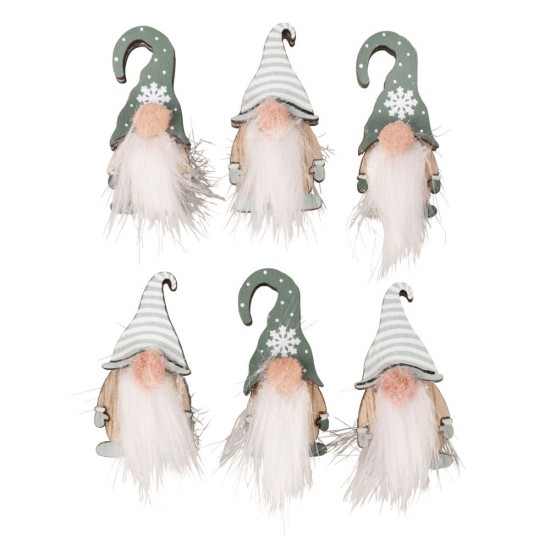 Gnomi lemn, 2.3 x 4.5 cm, Rayher, 6/set