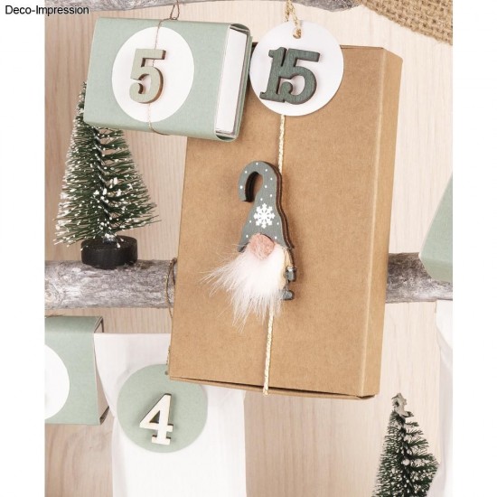 Gnomi lemn, 2.3 x 4.5 cm, Rayher, 6/set