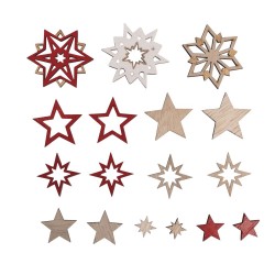 Stea lemn, ø1,2-4cm , 17/set, Rayher