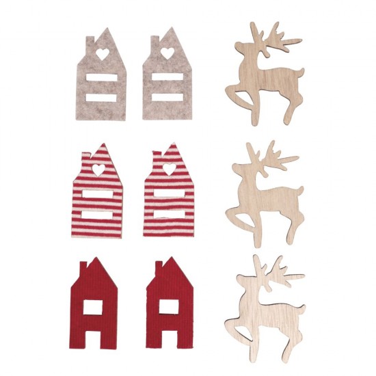 Decoratiune lemn si pasla, 4.7 - 5.5 cm, Rayher , 9/set