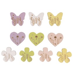 Decoratiuni lemn Floral, FSC Mix Credit 3,3-3,6 cm, Rayher, 10/set Decoratiuni lemn Floral, FSC Mix Credit 3,3-3,6 cm, Rayher, 10/set