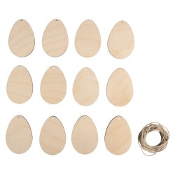 Ou lemn, credit FSC Mix 4,5x6,5cm, cu snur, Rayher, 12/set