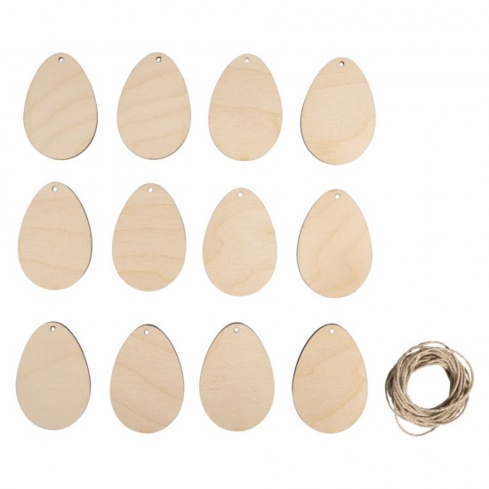 Ou lemn, credit FSC Mix 4,5x6,5cm, cu snur, Rayher, 12/set