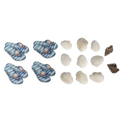 Decoratiune lemn "Beachtime", 2-4 cm, cu scoici, Rayher , 15/set Decoratiune lemn "Beachtime", 2-4 cm, cu scoici, Rayher , 15/set