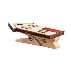 Casute lemn decorative pe clema , Rayher , 2.6/2.9 x 4.3cm, 6/set Casute lemn decorative pe clema , Rayher , 2.6/2.9 x 4.3cm, 6/set