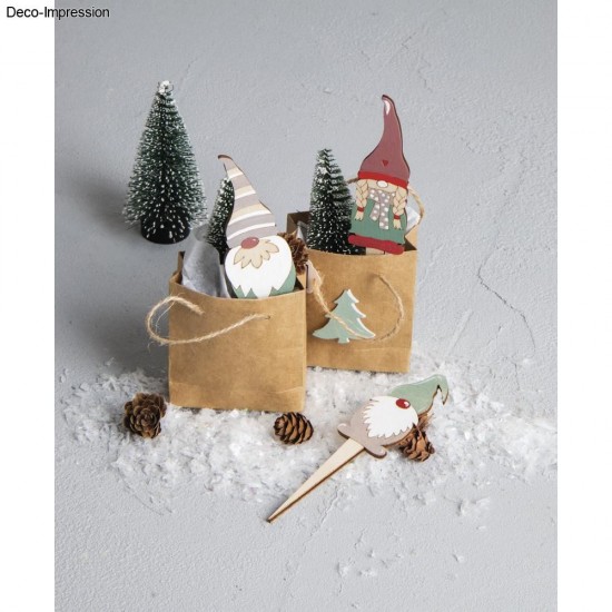 Decoratiune topper gnome lemn,  13,3-15 cm, 6 /set, Rayher