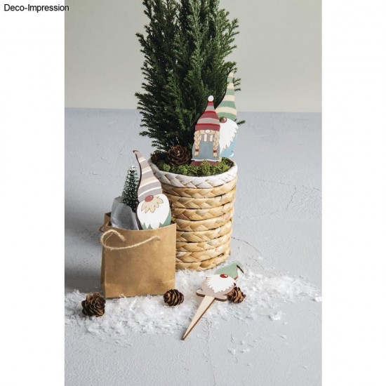 Decoratiune topper gnome lemn,  13,3-15 cm, 6 /set, Rayher