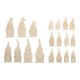 Familie de Gnomi  3,6-9 cm, grosime 1 mm, Rayher, 18 /set, furnir natur
