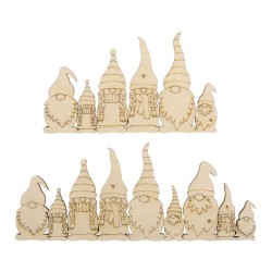 Decoratiune familie gnomi lemn, 9,2x5,4 + 13,2x5,4 cm, Rayher , 2 bucati /set