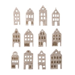 Mini casute nordice din fetru, 3,5-4,2cm , Rayher, 12/set
