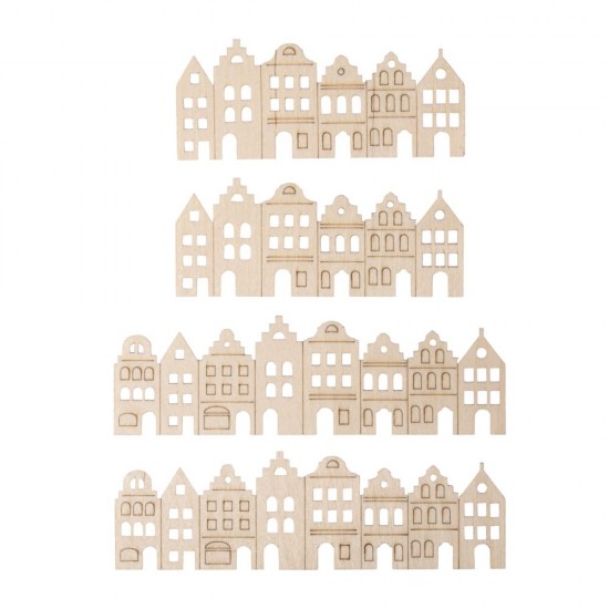 Casute nordice din furnir  2x10,2x4,2+13,8x4,2cm, Rayher, 4/set, natur