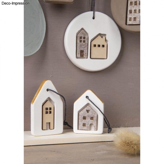 Mini casute nordice din fetru, 2,5-3,5 cm , Rayher, 12/set