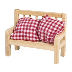 Banca mica din lemn, FSC 100% 8 x 3,5 x 6,2 cm, + 2 perne, Rayher