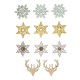 Decoratiuni  iarna din lemn,  4 cm, cu punct adeziv, , 11/set , Rayher