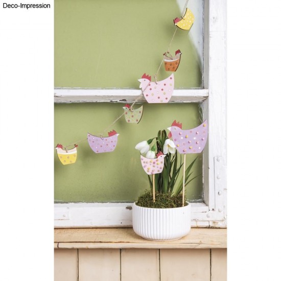 Decoratiune cocos / gaini lemn, FSC Mix Credit 5-8 cm, șnur de 2,5 m,Rayher, 16 /set, natur Decoratiune cocos / gaini lemn, FSC Mix Credit 5-8 cm, șnur de 2,5 m,Rayher, 16 /set, natur