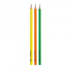 Creion grafit, mina HB, motiv Neon Art, set 3 bucati Creion grafit, mina HB, motiv Neon Art, set 3 bucati