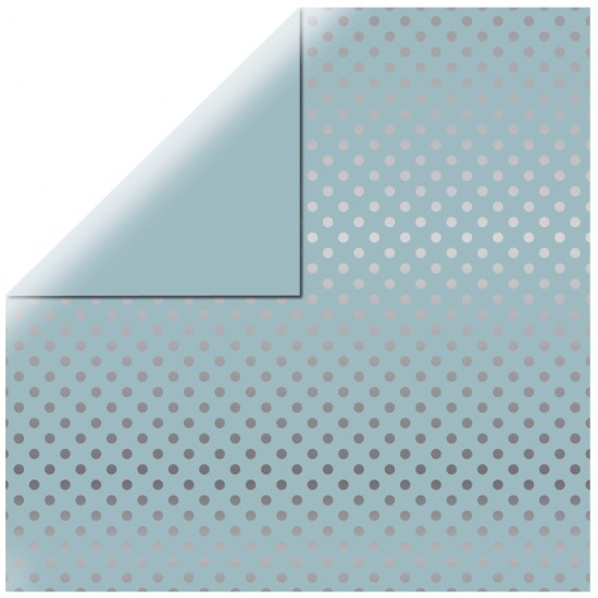 Hartie pentru scrapbooking "argintiu Foil Dots", blush blue, 30.5x30.5cm, 180g%m2