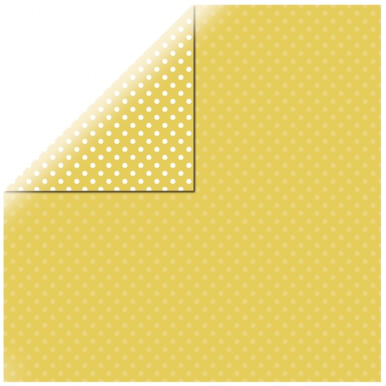 Scrapbooking paper "Dots&Stripes", corn yellow, 30.5x30.5cm, 180g%m2