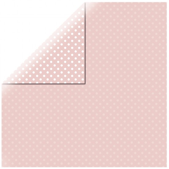 Scrapbooking paper "Dots&Stripes", blush pink, 30.5x30.5cm, 180g%m2