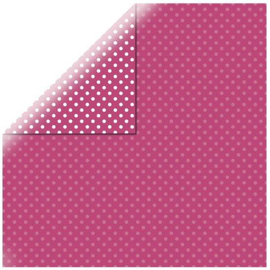 Scrapbooking paper "Dots&Stripes", pink, 30.5x30.5cm, 180g%m2