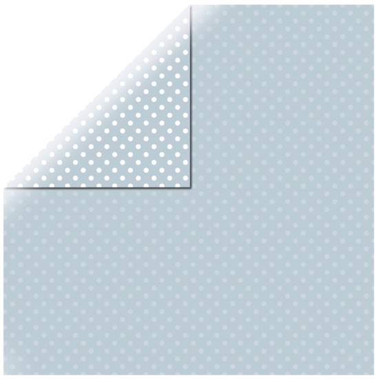 Scrapbooking paper "Dots&Stripes", light blue, 30.5x30.5cm, 180g%m2