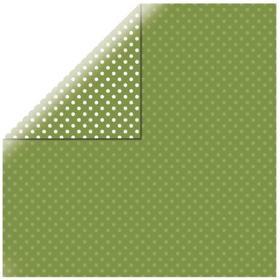 Scrapbooking paper "Dots&Stripes", leaf green, 30.5x30.5cm, 180g%m2