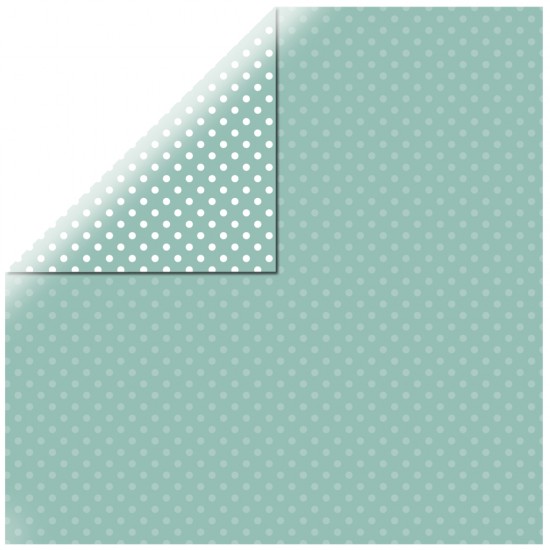 Scrapbooking paper "Dots&Stripes", jade, 30.5x30.5cm, 180g%m2