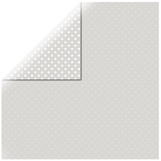 Scrapbooking paper "Dots&Stripes", light grey, 30.5x30.5cm, 180g%m2