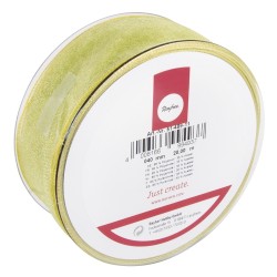 Panglica organza light green Rayher,40 mm, pretul este pe metru liniar