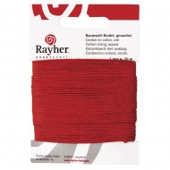 Snur rosu, bumbac cerat, Rayher, 1 mm, 20 m/rola