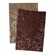 Tesatura cu sclipici, auriu/caramel, 148x210mm, 510g/m2, 2 buc/set