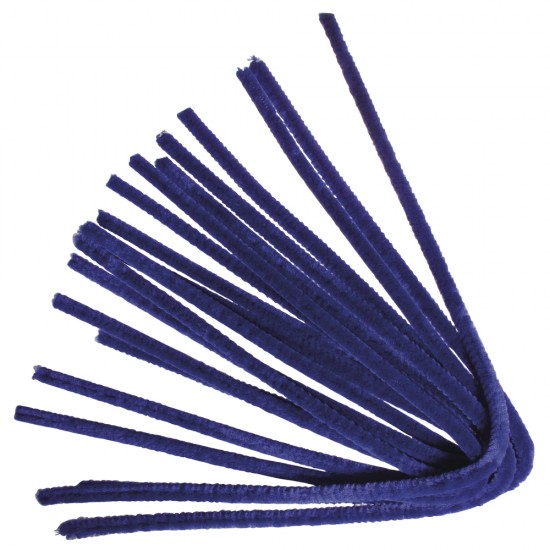 Chenille (sarma plusata) Rayher, lungime 50 cm, diametru 9 mm, 10/set, culoare albastru inchis