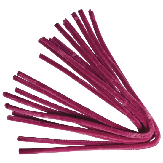 Chenille (sarma plusata) Rayher, lungime 50 cm, diametru 9 mm, 10/set, culoare roz
