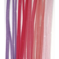 Chenille Rayher, lungime 30 cm, grosime 6mm, nuante de roz, 25/set