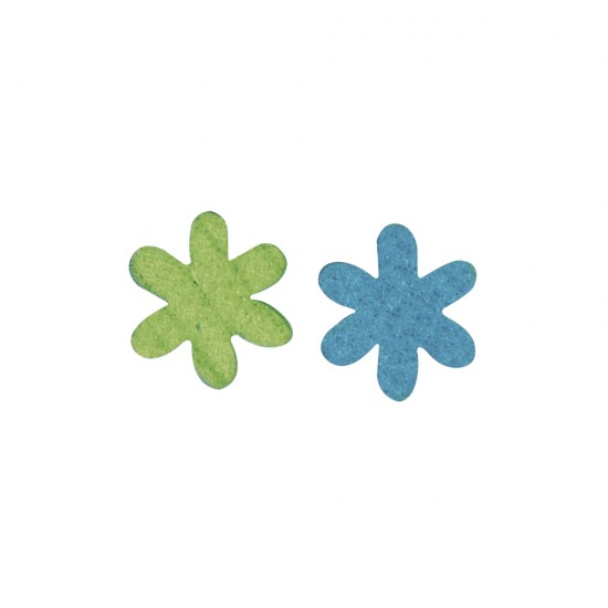 Flori pasla, Rayher, 3 cm, blue/green, 12 buc/set
