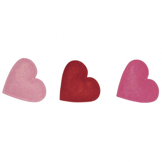 Inimi pasla, Rayher, asortate, red-pink, 3 cm, 24 buc/set