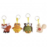 Kit creativ animalute breloc chei, 5.5cm, Rayher, 4/set