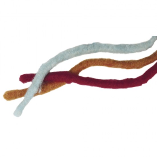 Snur lana rosu Rayher, cu miez de iuta, 10 mm, 3 m/rola
