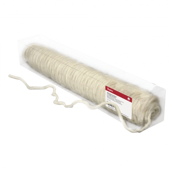 Snur lana alb Rayher, cu miez de iuta, 5 mm, pretul este pe metru liniar