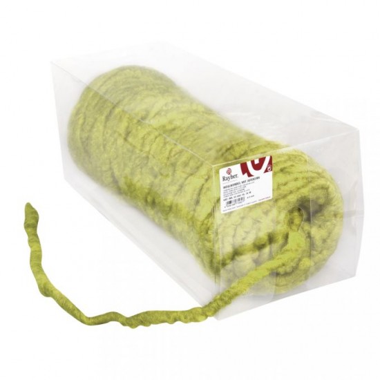 Fir lana cu miez de iuta, Rayher, diam. 8 mm, verde deschis, pretul este pe metru liniar