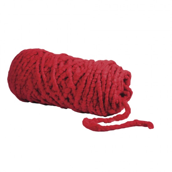 Fir lana cu miez de iuta, Rayher, diam. 8 mm, rosu, pretul este pe metru liniar